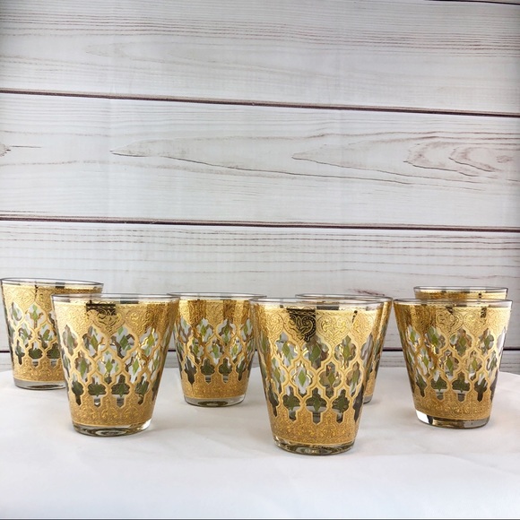 Other - M6 Vintage Gold Morrocan Style Hand Blown Glass